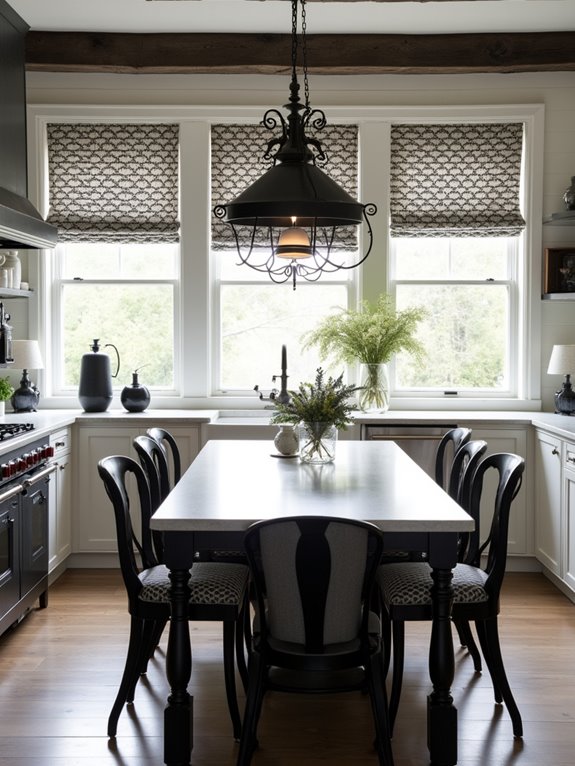 stylish black and white curtains