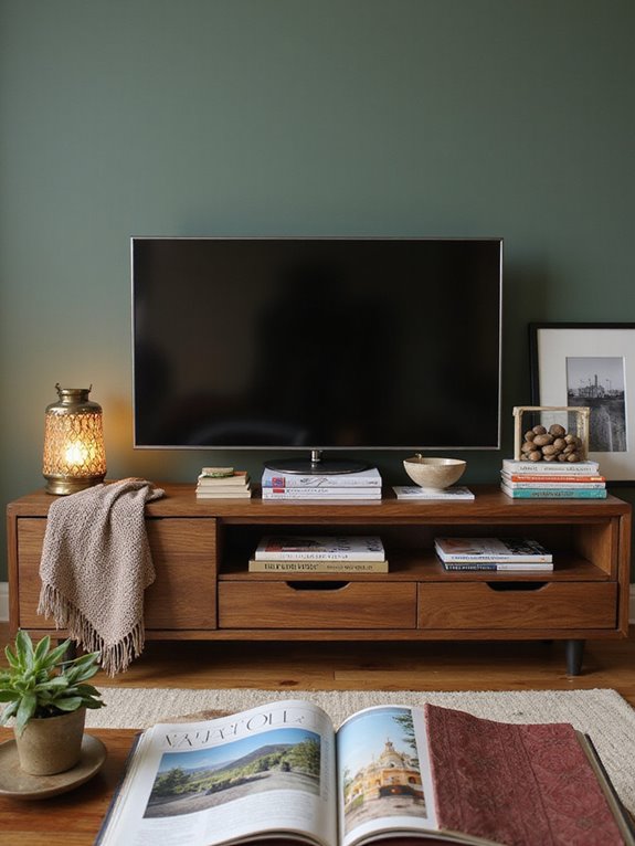 stylish book and magazine display