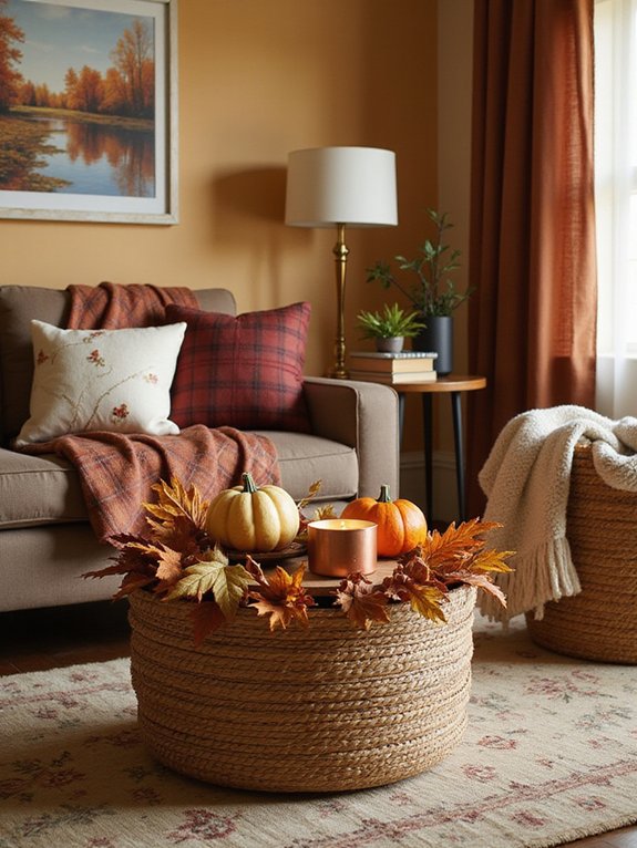 stylish fall basket organization