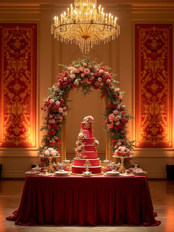 stylish red gold signage