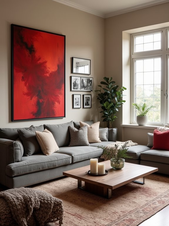 stylish red wall art