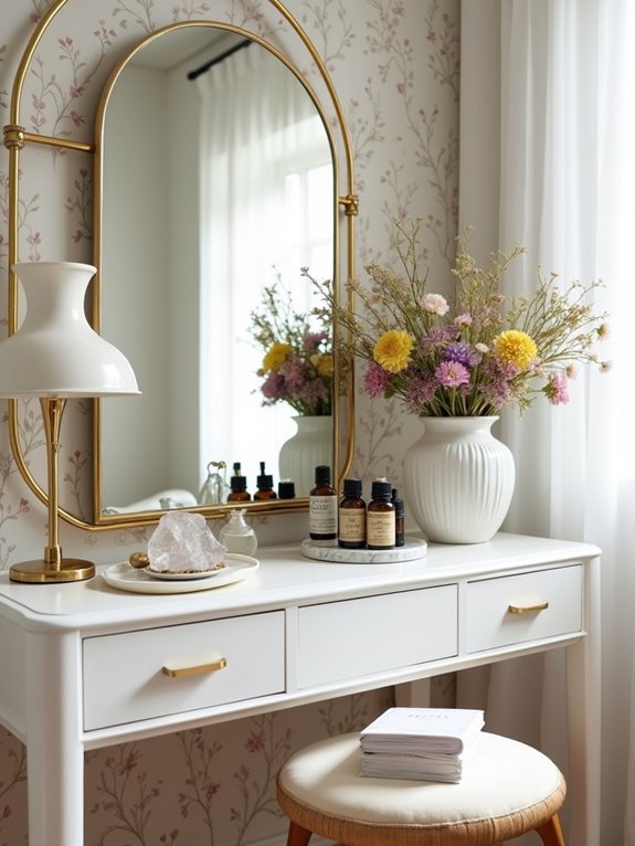stylish white dressing table decor