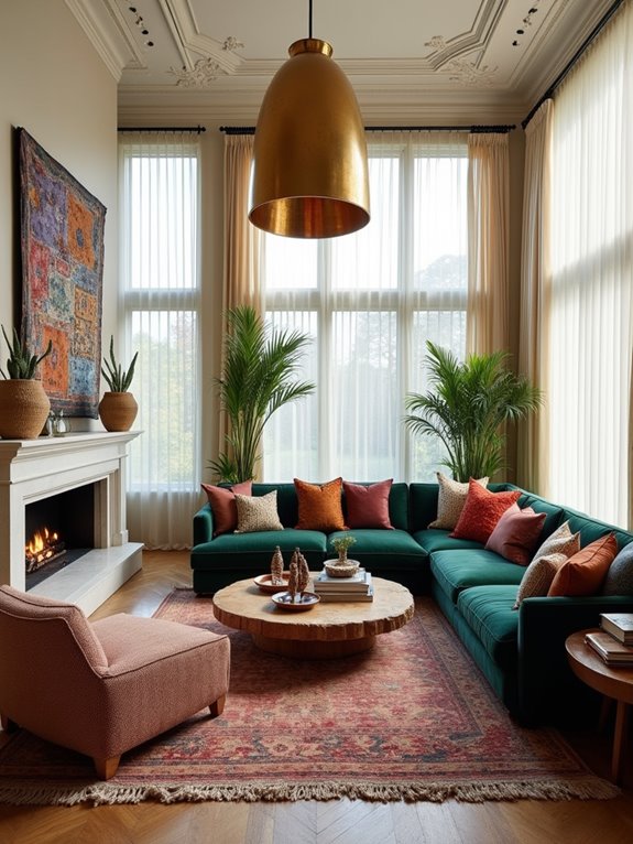 textiles enhance high ceilings