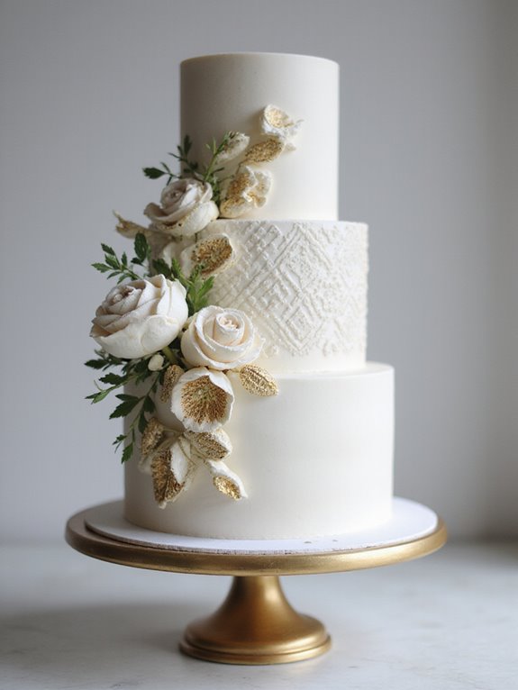 textured matte white cakes