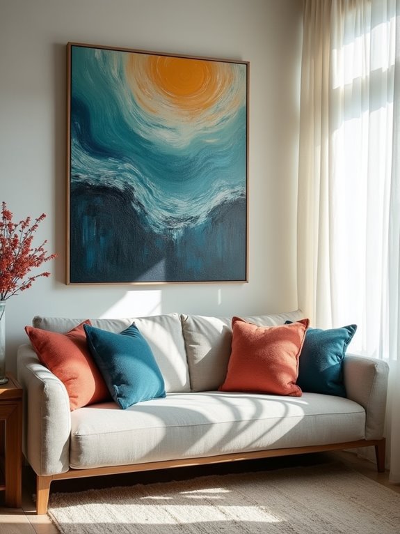 textured paintings enhance decor