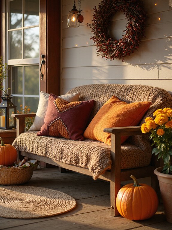 textured pillows for porch