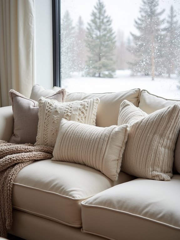textured pillows for warmth