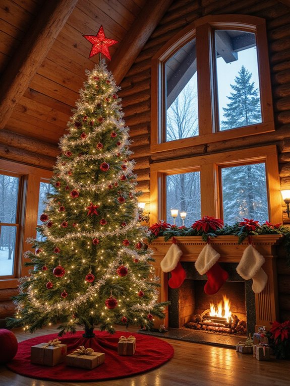 twinkling glowing white stars