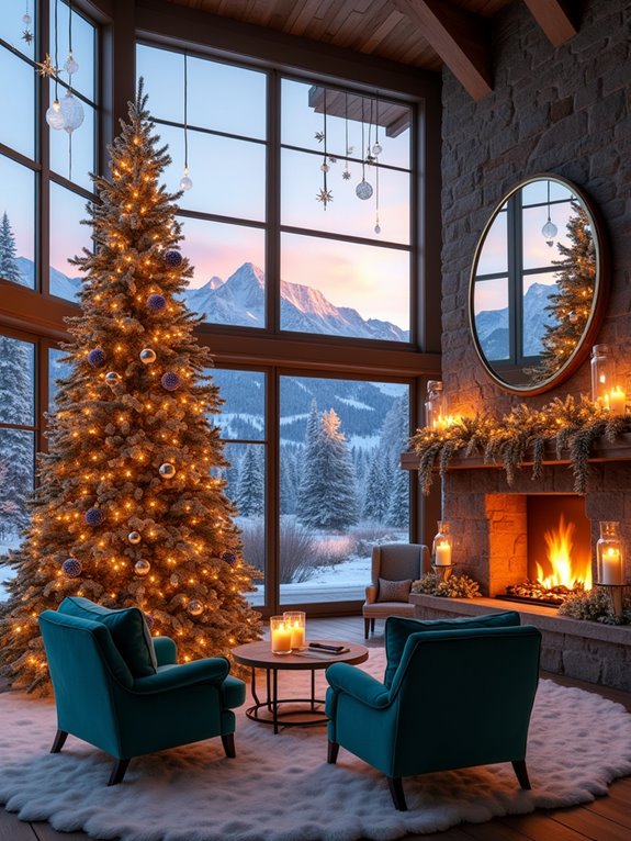 twinkling lights and garlands