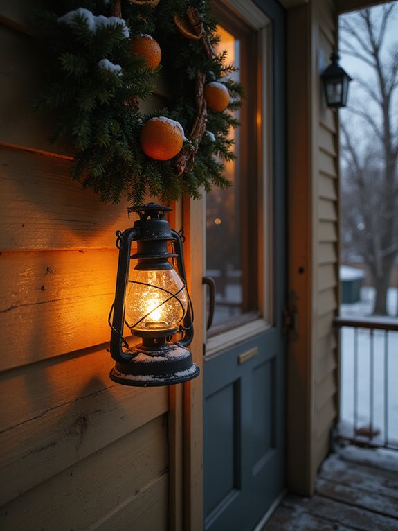 twinkling porch holiday lights