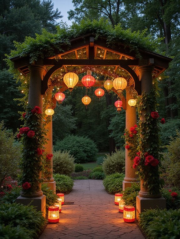 twinkling red fairy lights