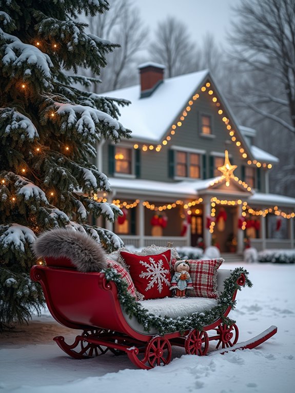 twinkling sleigh holiday decor