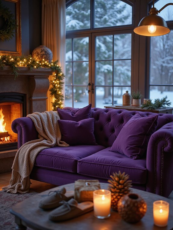 velvet sofa for winter luxury