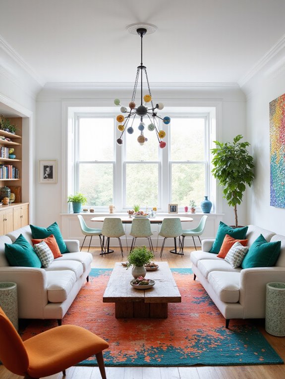 vibrant colors enhance whites