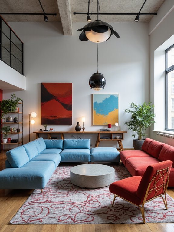 vibrant contemporary living space