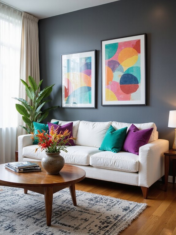 vibrant contrasting color accents