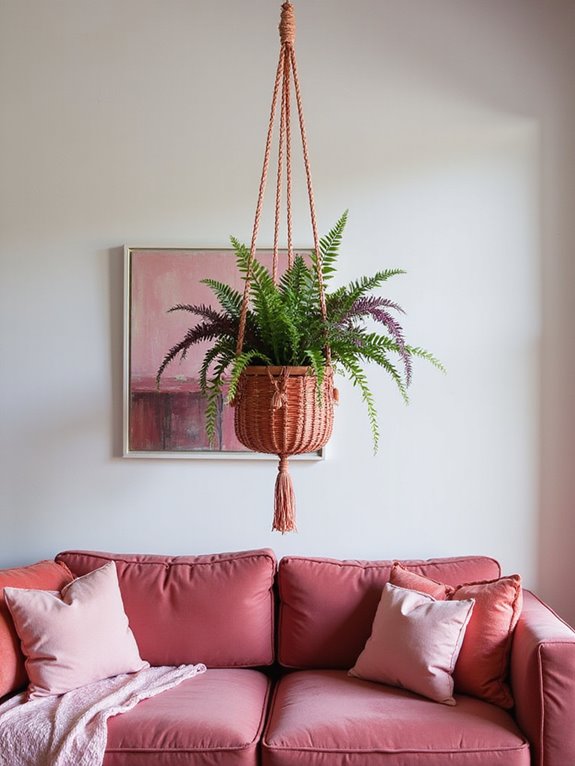 vibrant coral basket planters