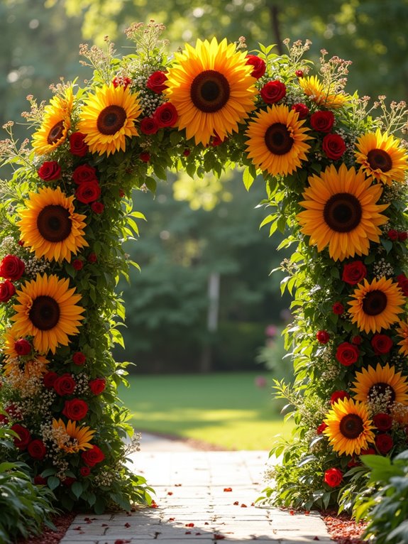 vibrant floral aisle decor