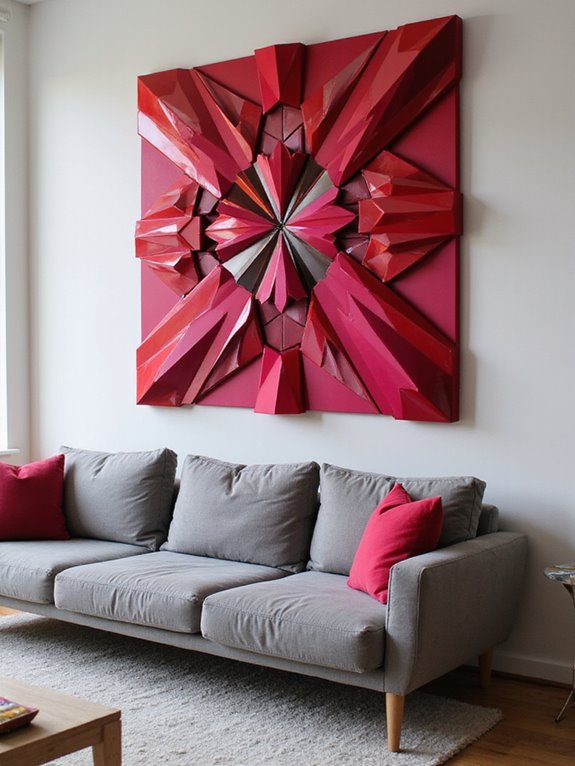 vibrant geometric wall art