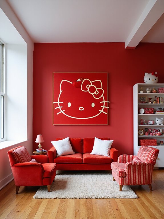 vibrant hello kitty art