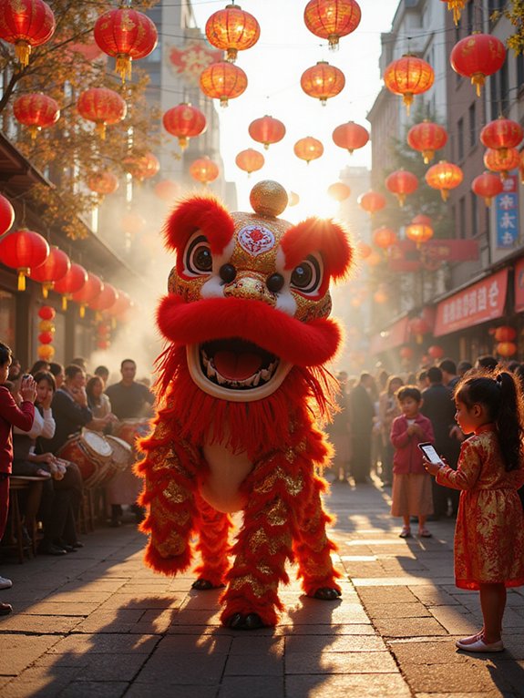 vibrant lion dance celebration
