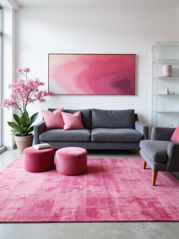 vibrant pink cozy rug