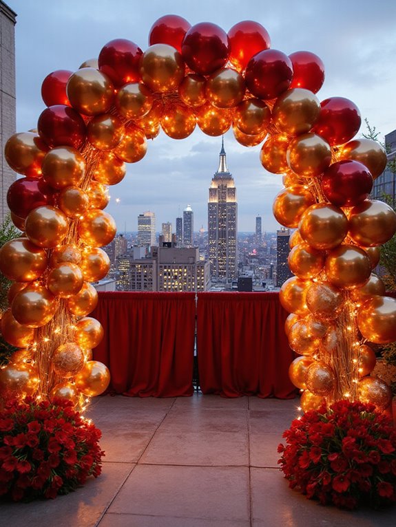 vibrant red and gold