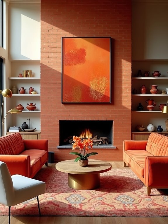 vibrant red and orange