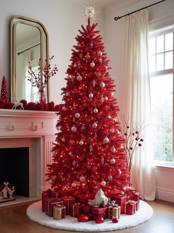 vibrant red and white decorations