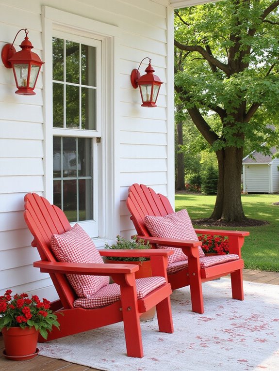 vibrant red and white set