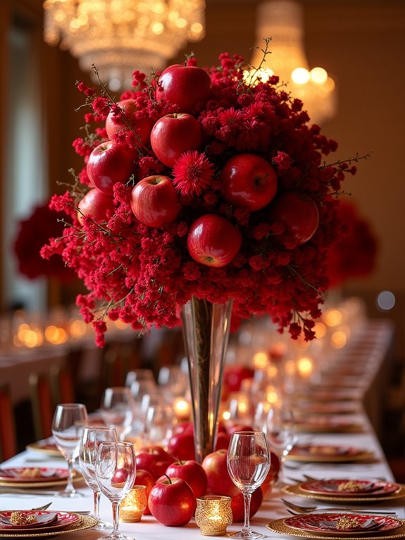 vibrant red centerpiece ideas