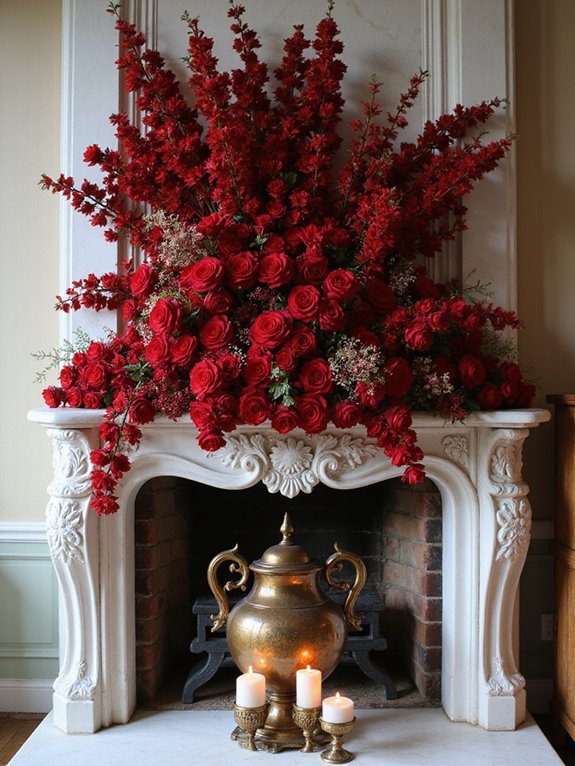 vibrant red floral arrangements