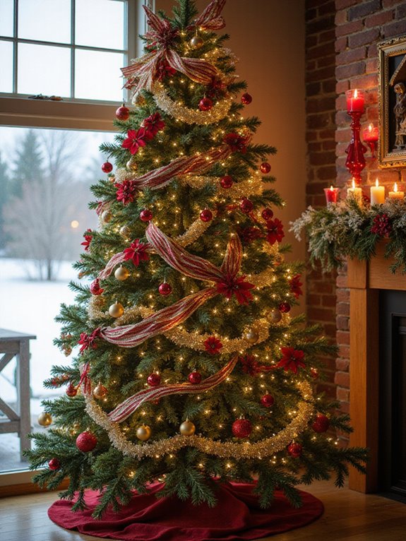 vibrant red gold garlands festive