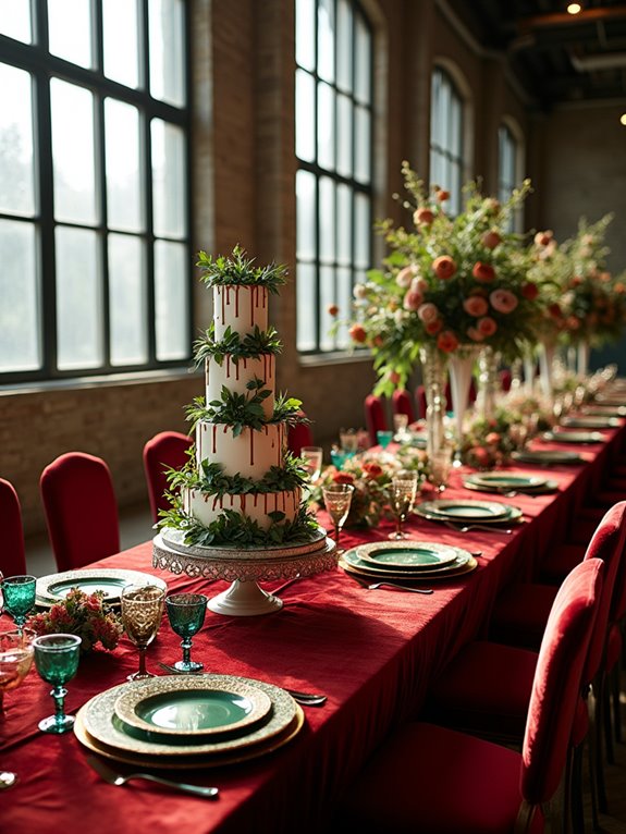 vibrant red table elegance