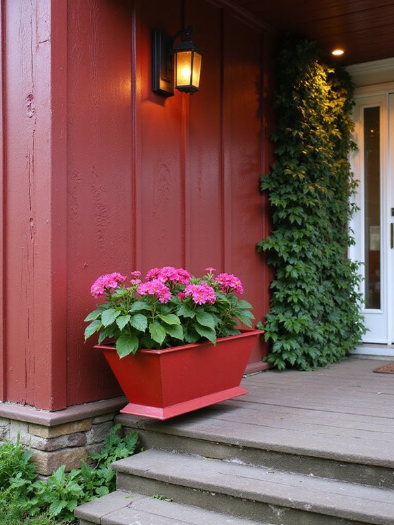 vibrant red wall planters