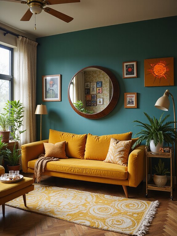 vibrant retro living room