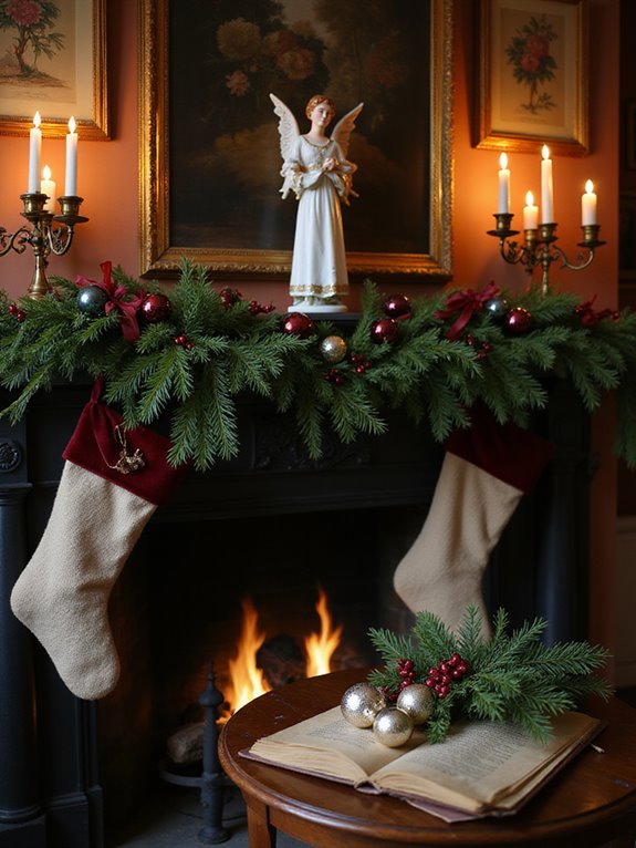 victorian red and green decorations
