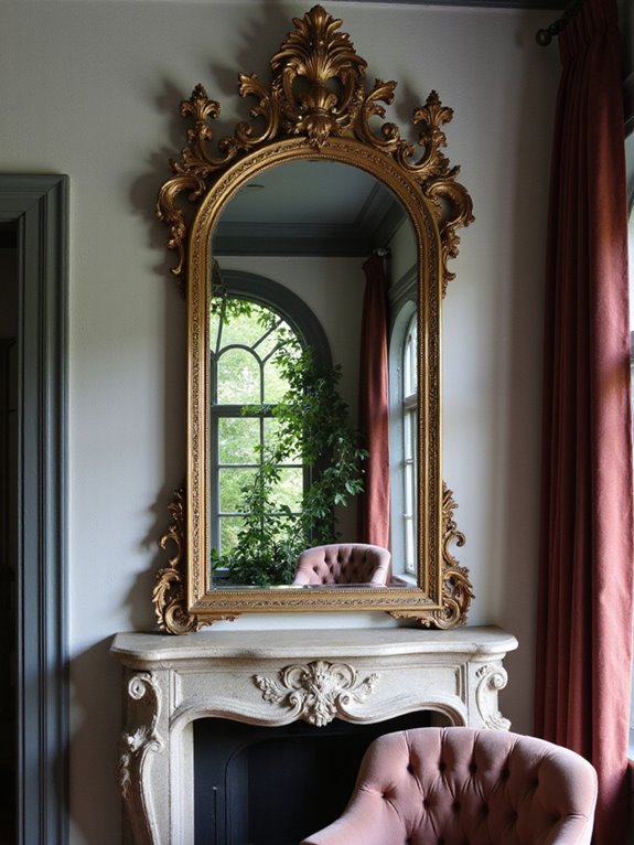 vintage ornate wall mirror