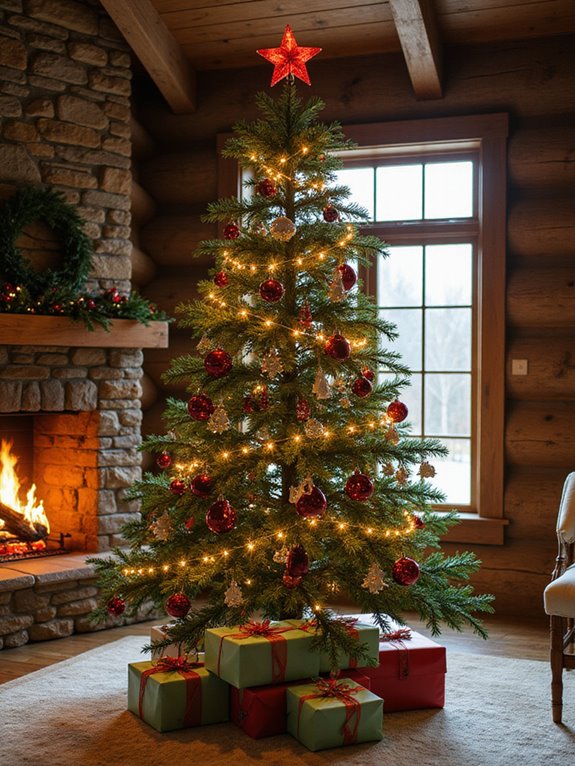 vintage red christmas tree