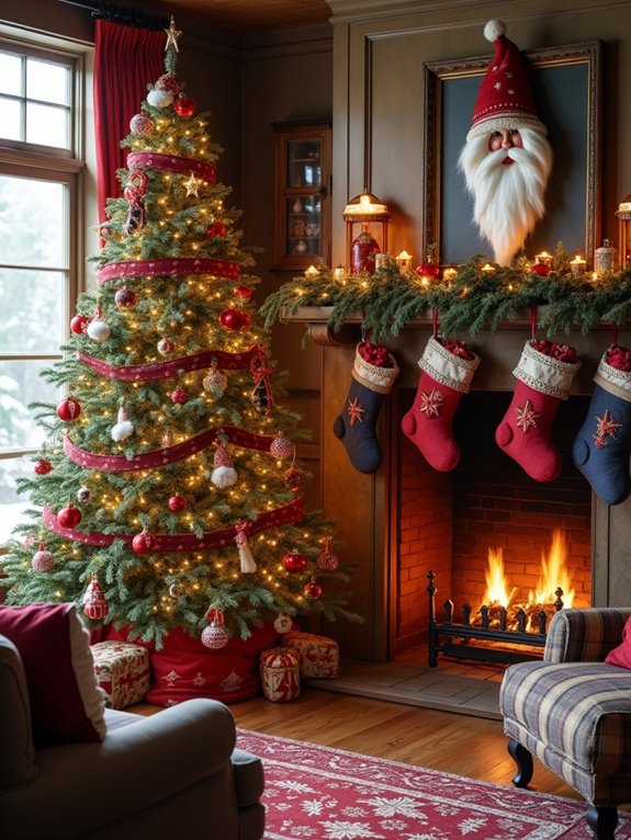 vintage santa tree ornaments