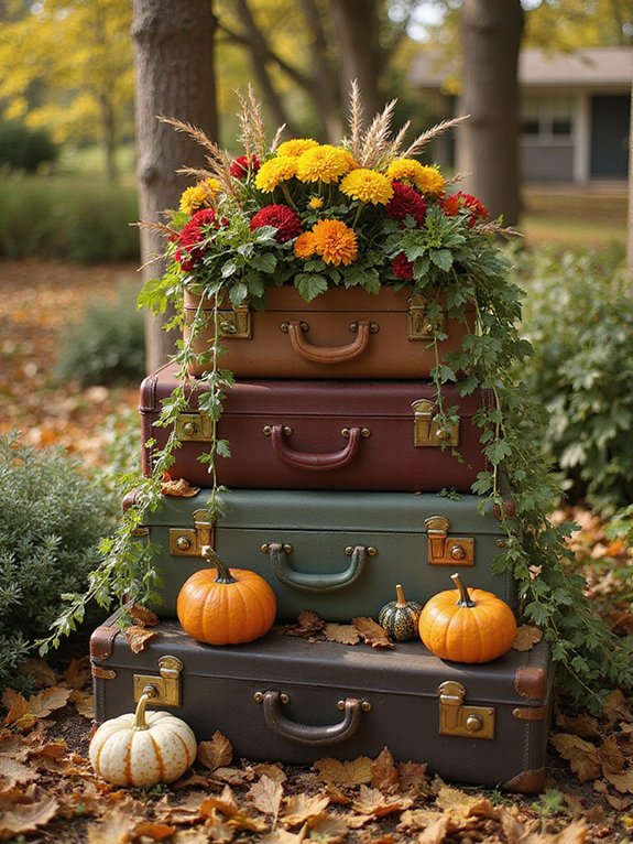 vintage suitcase planter display
