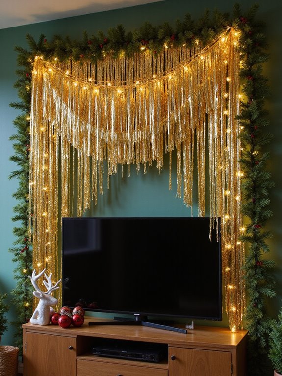vintage tinsel streamers decor