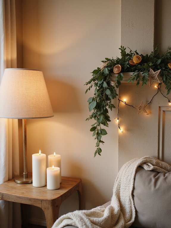 warm cozy holiday lighting