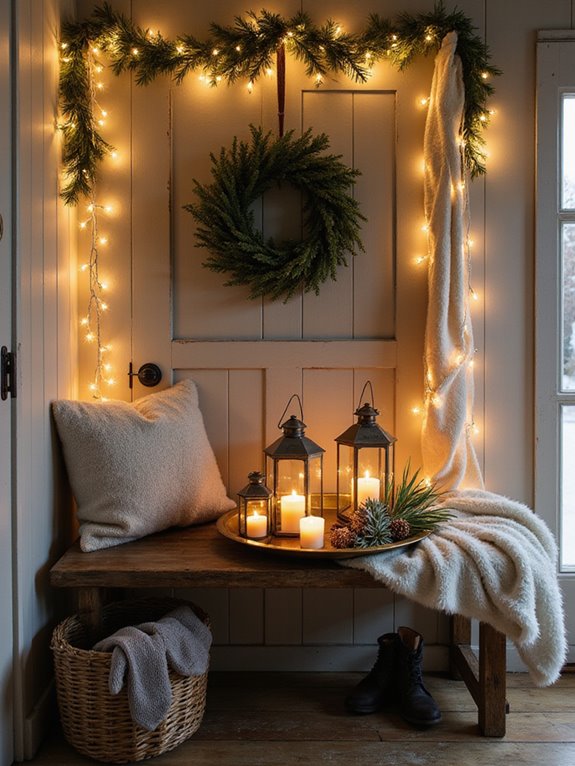 warm lanterns and string lights