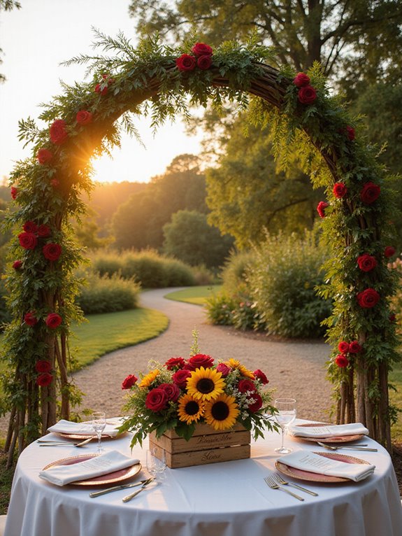 wedding decor with flowers