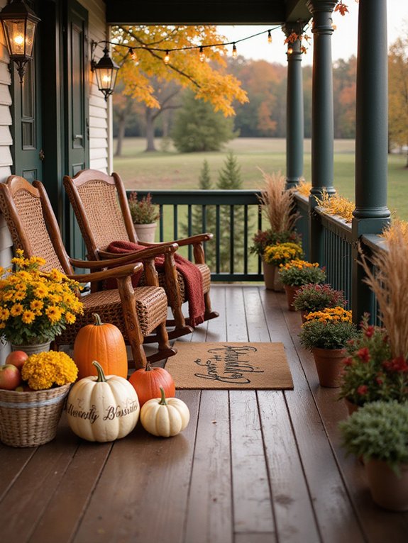 welcoming fall porch decor