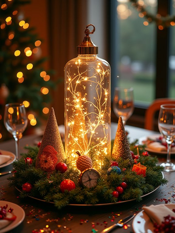 whimsical colorful table centerpiece