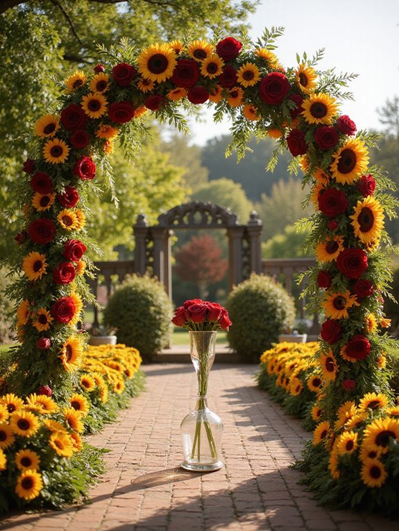 whimsical floral ceremony backdrop