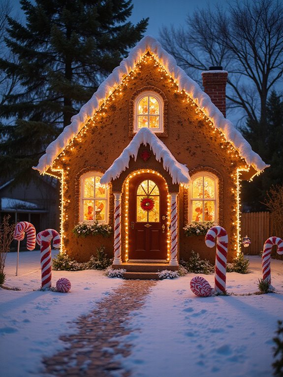 whimsical gingerbread yard art