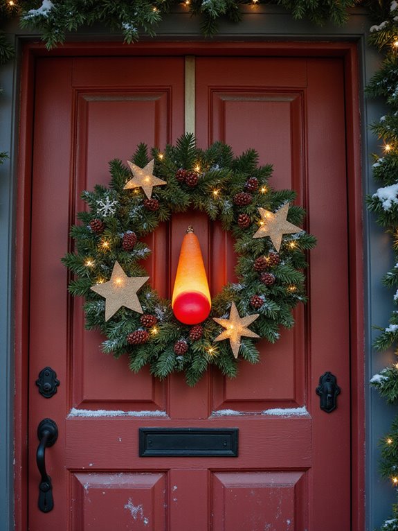 whimsical glowing reindeer wreaths